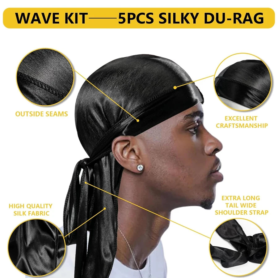 Men Wave Pomade Strong Hold Easy Wash 360 Wave Training Hair Cream, Waves Grease for Promotes Layered Waves Silky Durag Wave Cap