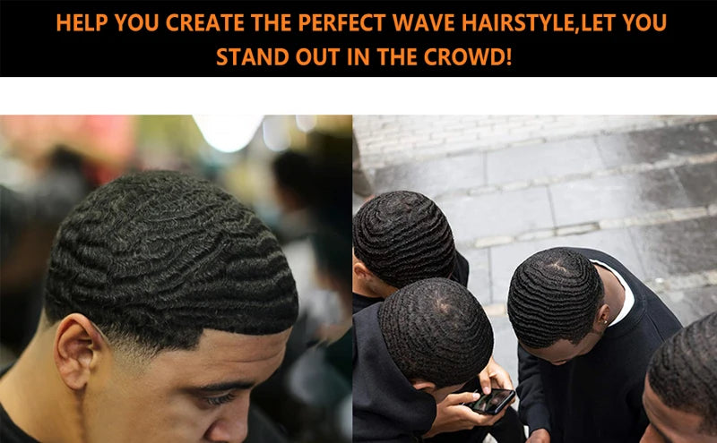 Men Wave Pomade Strong Hold Easy Wash 360 Wave Training Hair Cream, Waves Grease for Promotes Layered Waves Silky Durag Wave Cap